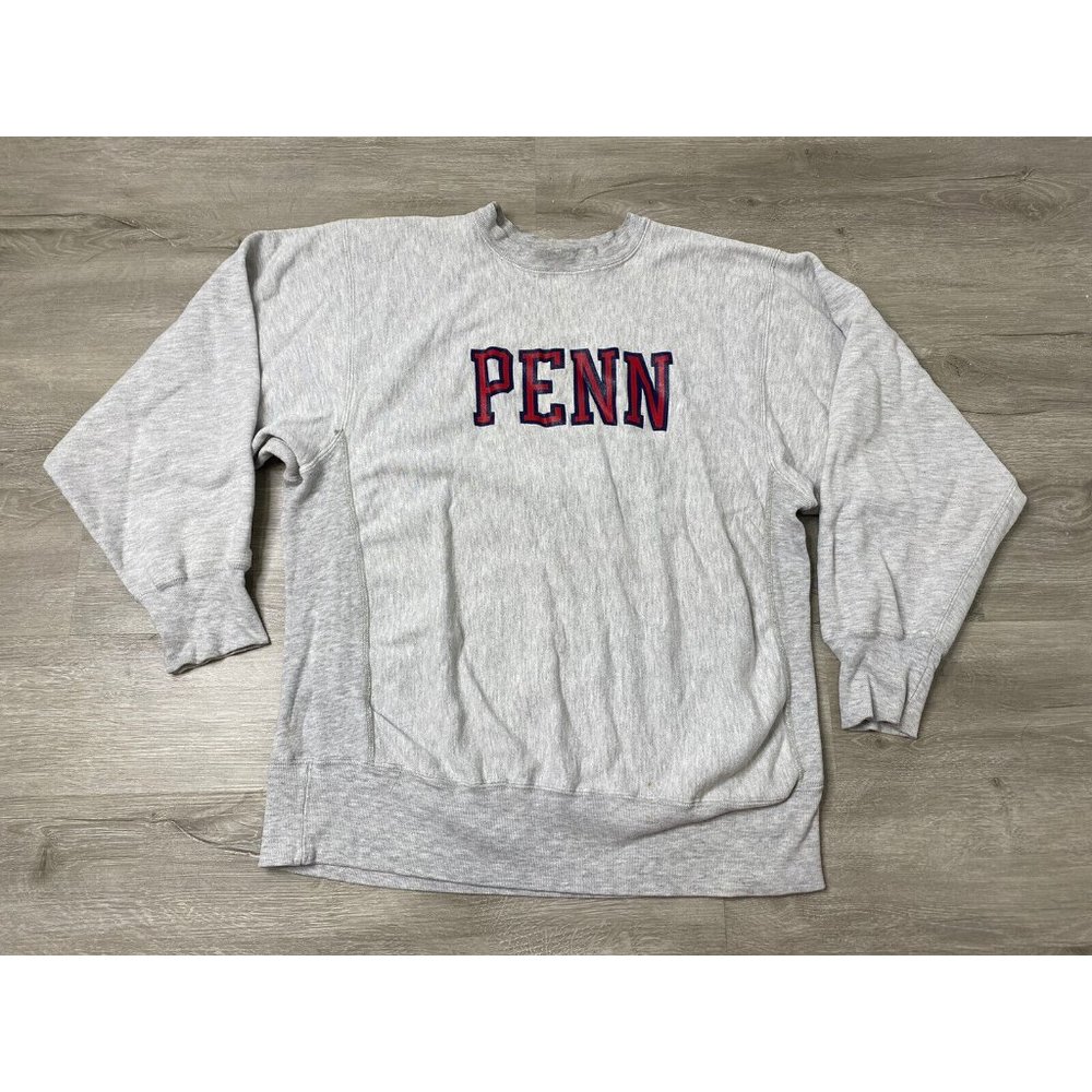 Vintage 80s Champion Reverse Weave Penn Warmup Sweatshirt Ivy League 1980s Sz XL